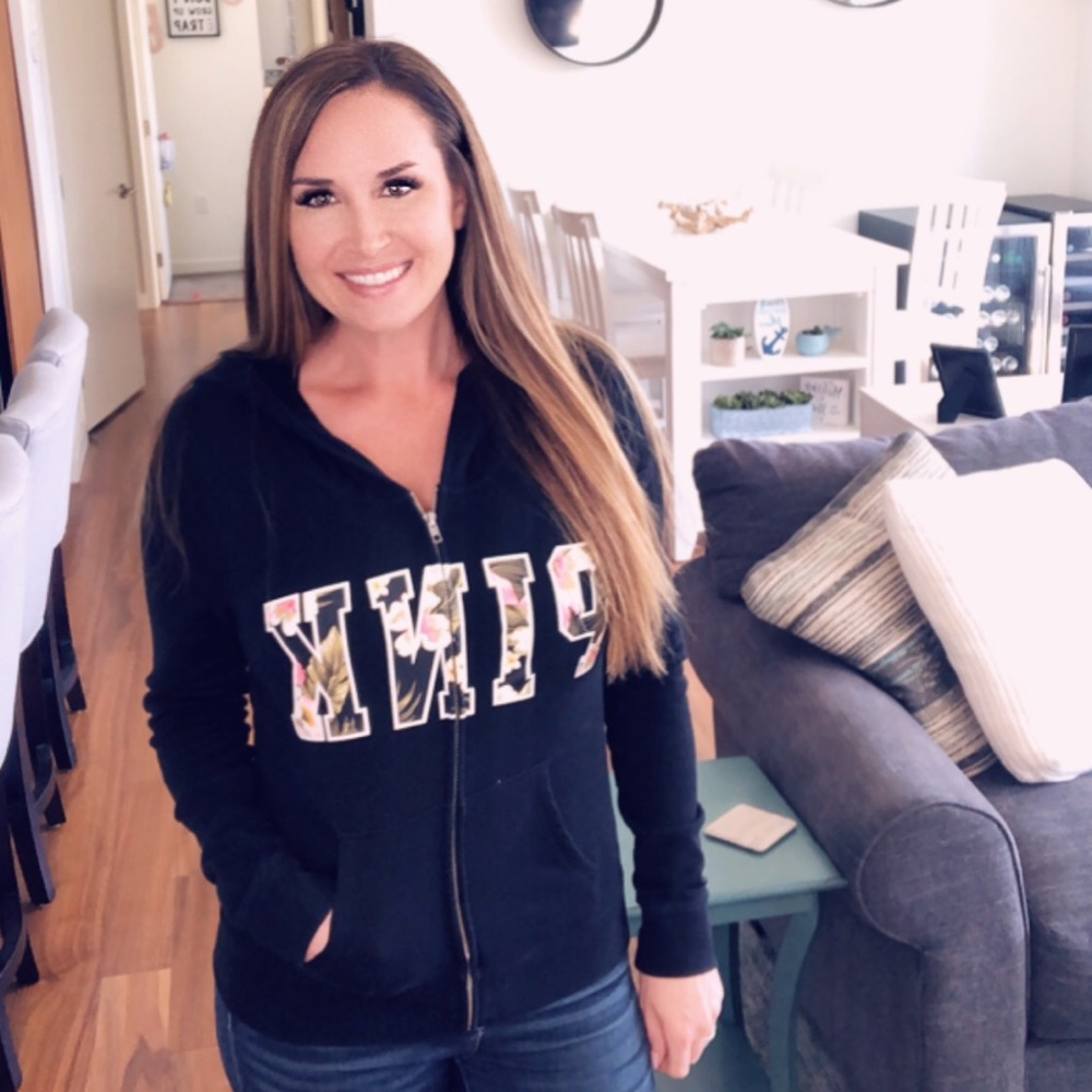 Pink zip up hoodie